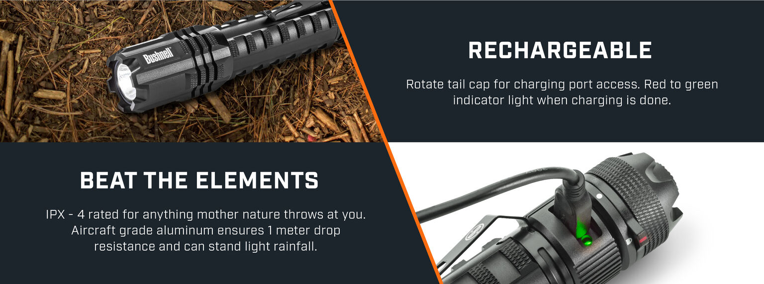 Pro 1000 Lumen Rechargeable Flashlight Bushnell